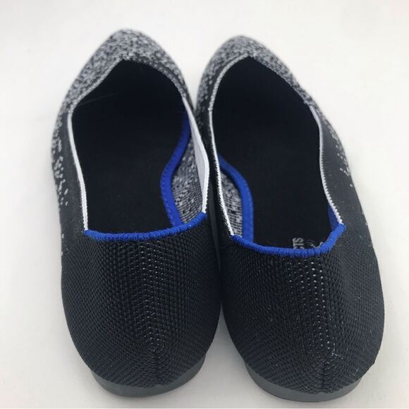 Woman by Projects Black and White Flecked Pattern Soft Knit Pointed Flats- NEW - Picture 10 of 14